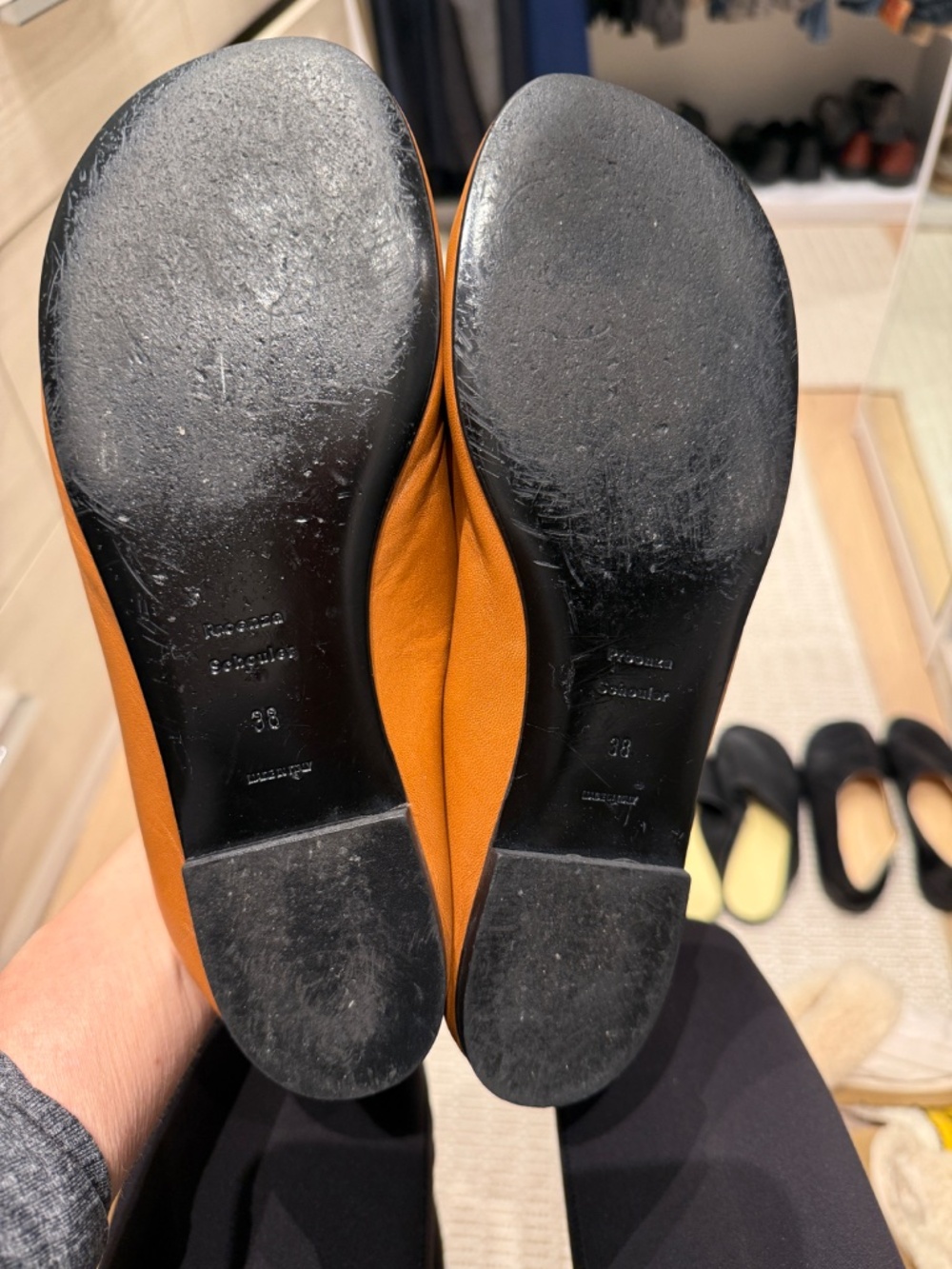 PROENZA SCHOULER 4 pair Ballerina Flats slides mules white beige tan black size8 - Picture 8 of 11